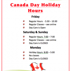 July Long Weekend  – Canada Day